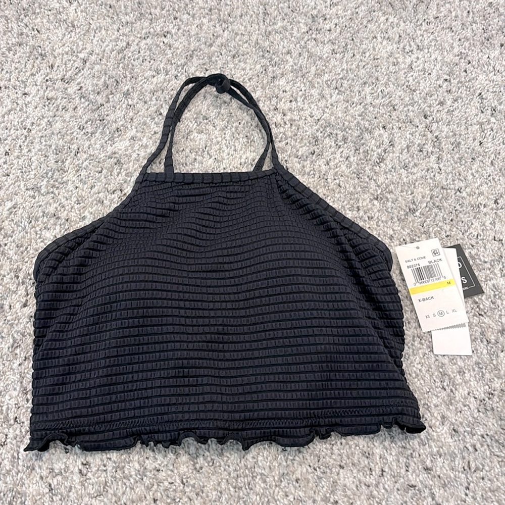 Salt + Cove black crop top bikini x-back swimsuit M